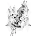 eagle wing open on the flag tattoo design idea