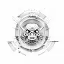 ac/dc and Bach  tattoo design idea