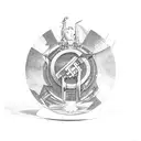 ac/dc and Bach  tattoo design idea