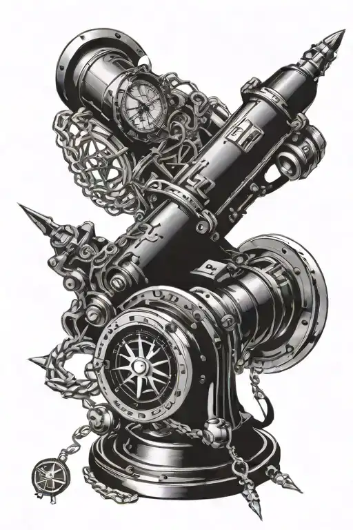 A detailed navigation compass with the Come and Take It Cannon intertwined, symbolizing your Texas pride and love for history tattoo design idea