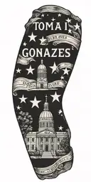 gonzales texas come and take it flag with the gonzales county courthouse  tattoo design idea