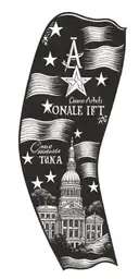gonzales texas come and take it flag with the gonzales county courthouse  tattoo design idea