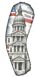 gonzales texas come and take it flag with the gonzales county courthouse  tattoo design idea