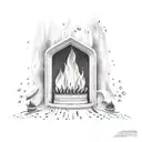 from sprinkler splashes to fireplace ashes tattoo design idea