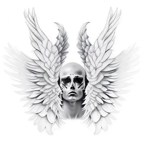 full sleeve fallen angel wings  tattoo design idea