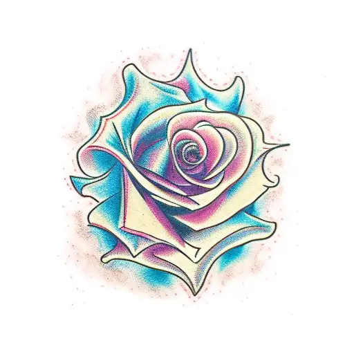Rose, colorful, gothic tattoo design idea