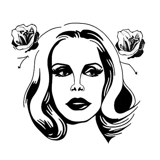 lana del rey aesthetic tattoo design idea