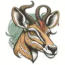 springbok head tattoo design idea