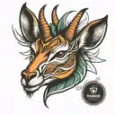 springbok head tattoo design idea