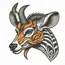 springbok head tattoo design idea