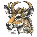 springbok head tattoo design idea