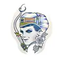 unalome and moksha design tattoo design idea