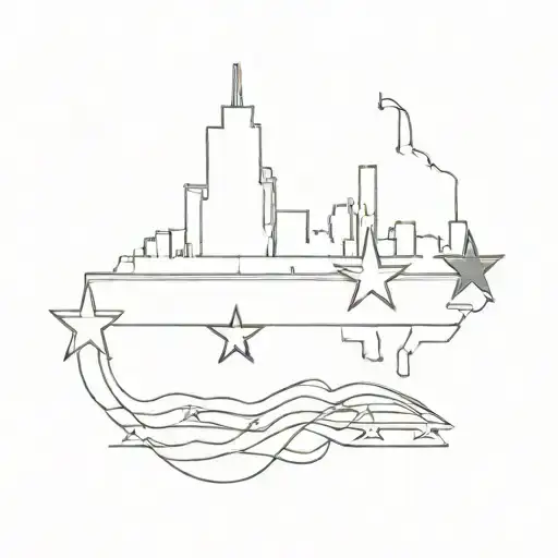 chicago texas flag tattoo design idea