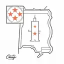 chicago flag tattoo design idea