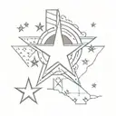 chicago stars with texas flag tattoo design idea