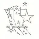 chicago stars with texas flag tattoo design idea