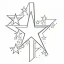 chicago stars with texas flag tattoo design idea