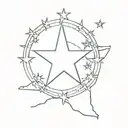 chicago stars with texas flag tattoo design idea