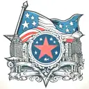 chicago stars with texas flag tattoo design idea