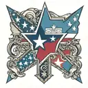 chicago stars with texas flag tattoo design idea