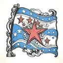 chicago stars with texas flag tattoo design idea