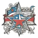 chicago stars with texas flag tattoo design idea