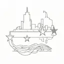 chicago texas flag tattoo design idea