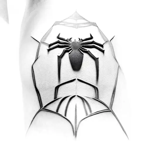 spiderman with skyscrapers tattoo design idea