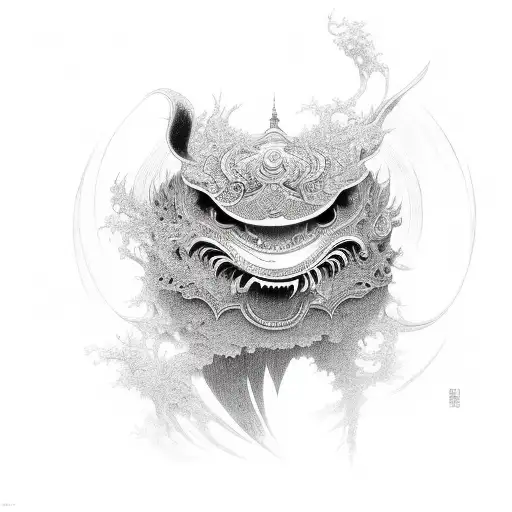 Asian motives tattoo design idea