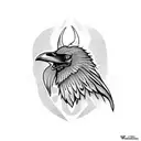 odins ravens tattoo design idea