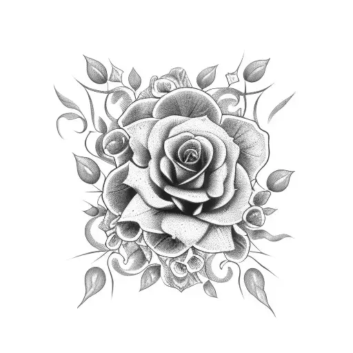 hlaf dead half alive Flower tattoo design idea