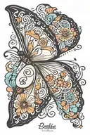 breathe with semicolon butterfly tattoo design idea