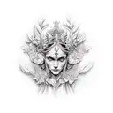 nature goddess tattoo design idea
