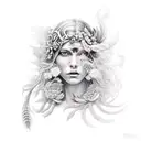 nature goddess tattoo design idea