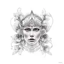 nature goddess tattoo design idea