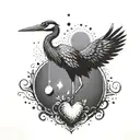 Design a tattoo of a crane lifting a heart with Nicole's name on it, symbolizing her love for construction tattoo design idea