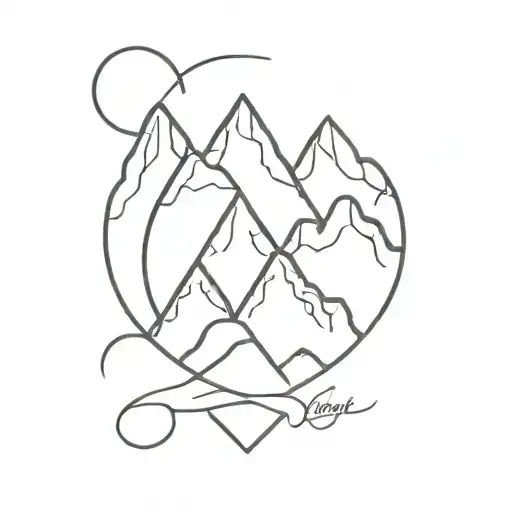 M and mountain tattoo design idea