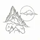 M and mountain tattoo design idea