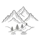 M and mountain tattoo design idea