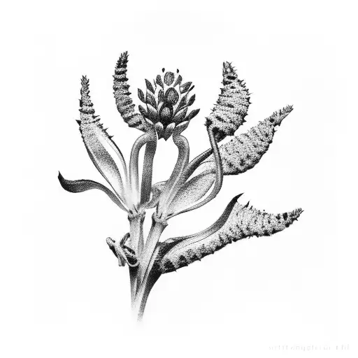kangaroo paw flowers tattoo design idea