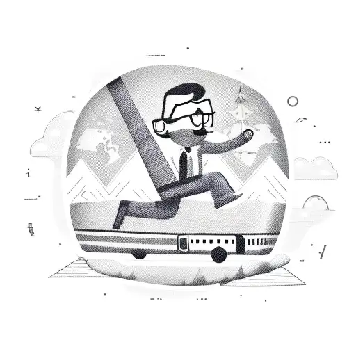 funny traveler  tattoo design idea