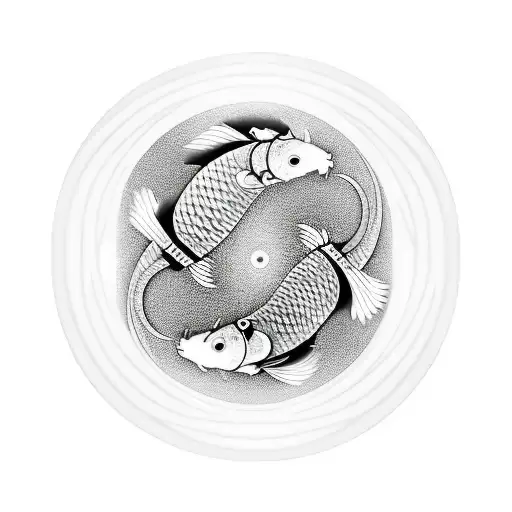 yin and yang as koi's tattoo design idea