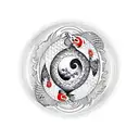 yin and yang as koi's infront of a red moon tattoo design idea