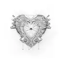 mechanical heart tattoo design idea