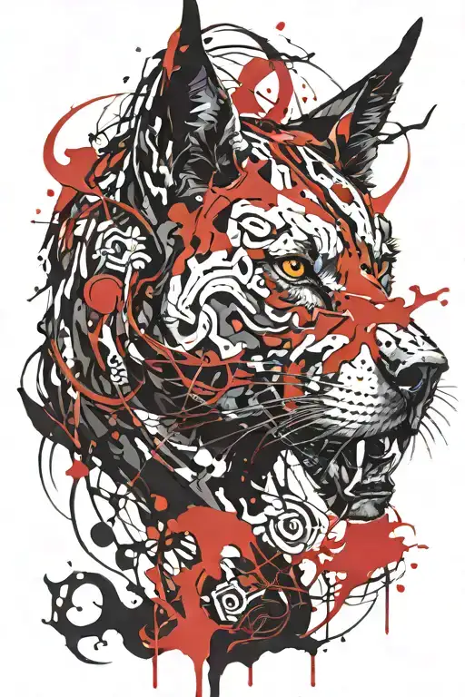 demon hell hound tattoo design idea