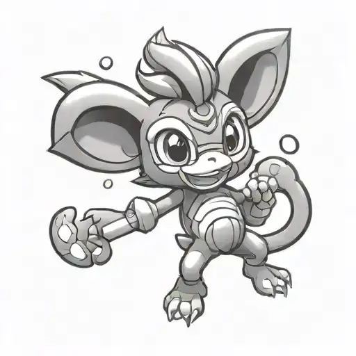 Pokemon aipom  tattoo design idea
