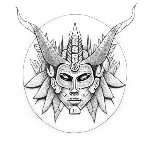 Corn mayan magic tattoo design idea