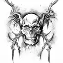 dark devil skull tattoo design idea