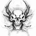 dark devil skull tattoo design idea