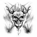 dark devil skull tattoo design idea